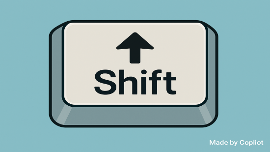 Shift 키를 상징하는 일러스트레이션 이미지