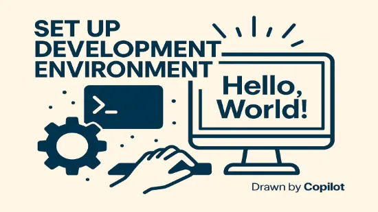 개발환경 구축 후에 테스트용 hello world를 상징하는 일러스트